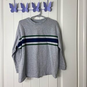 Vintage Circo boy’s light gray striped long sleeve casual shirt tshirt top small